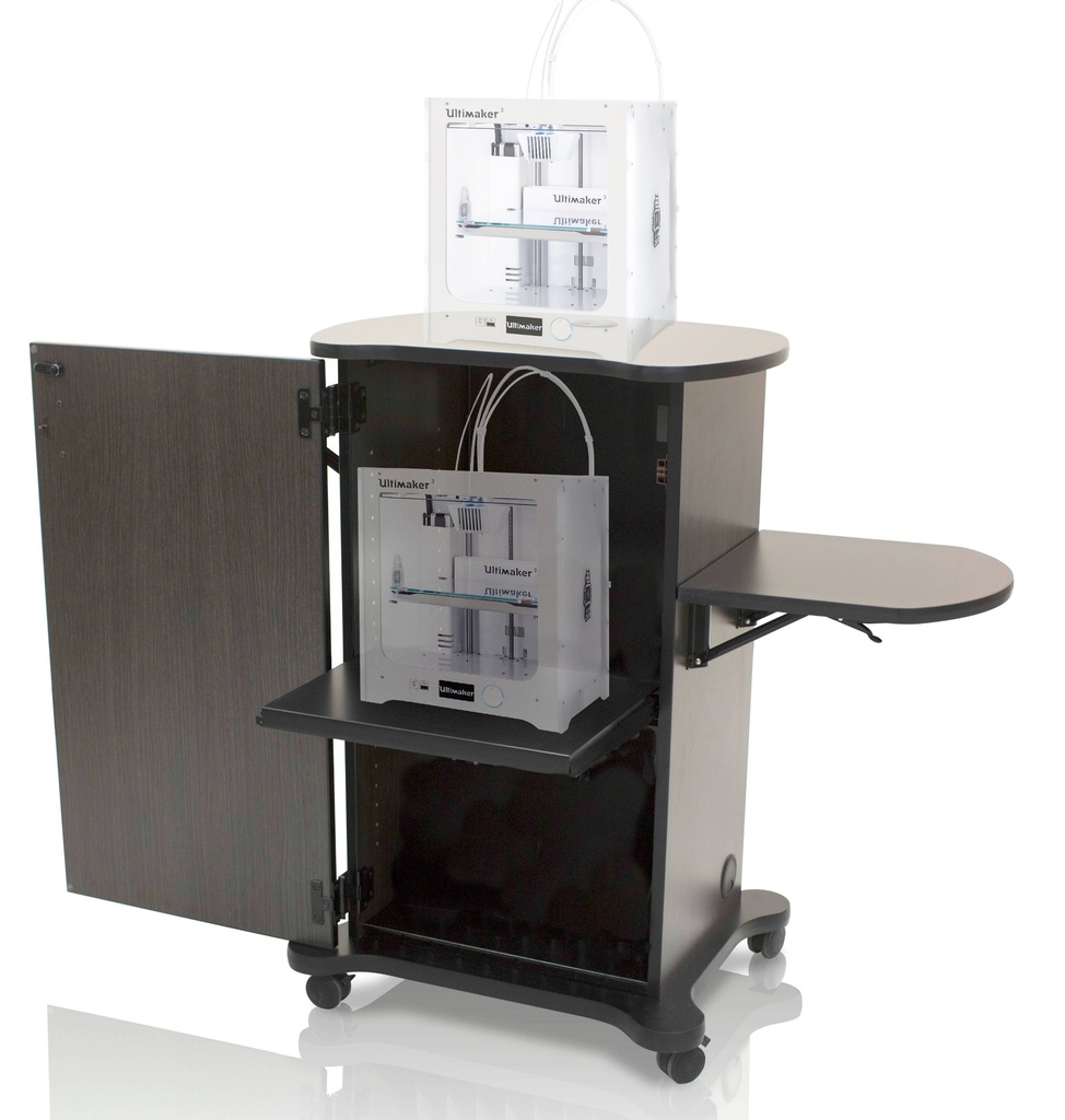 CEF MM Maker Cart w/2 Adjustable shelves, locking door