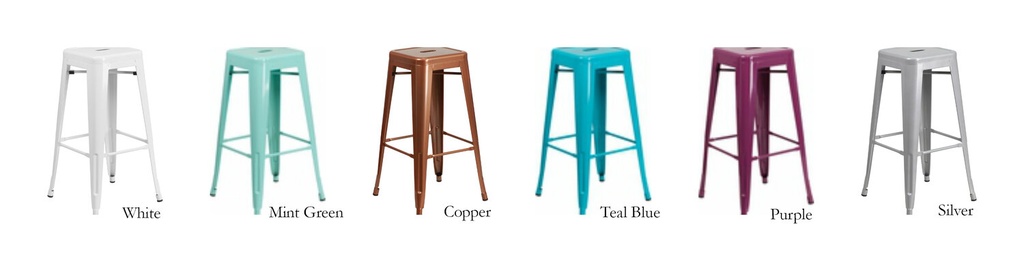 CEF MSBR Metal Stool , Brown 24" Height