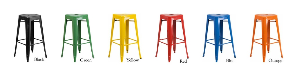 CEF MSOR Metal Stool , Orange  30" Height