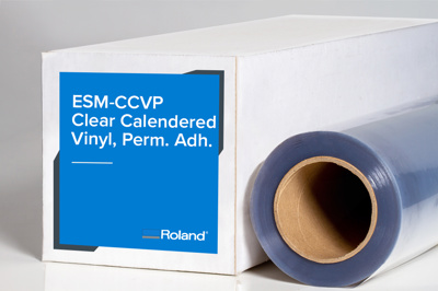 Roland Clear Cal Vinyl, Perm Adhesive,20i x 50f