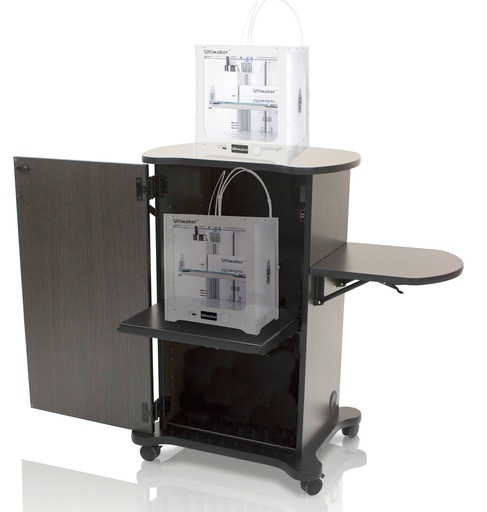 [750-0014] CEF MM Maker Cart w/2 Adjustable shelves, locking door